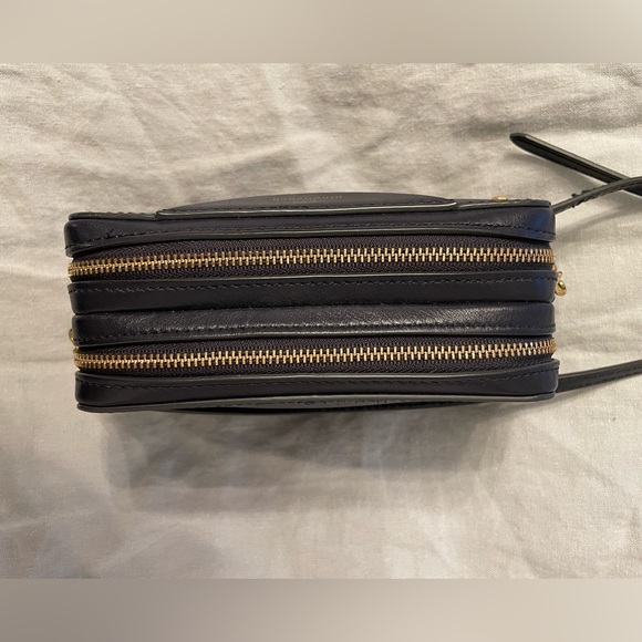 Navy Anya Hindmarch - Double Zip Leather Crossbody with adjustable strap - Picture 7 of 10